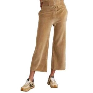 Nili Lotan Daphne Velour Wide Leg Sweatpants size L NWT Camel Y2K Style